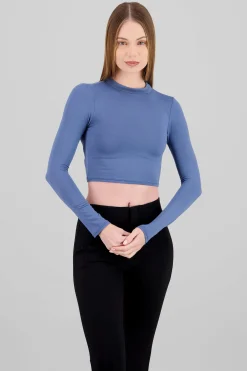 Shasa Neck Detail Long Sleeve Top