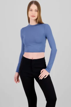 Shasa Neck Detail Long Sleeve Top