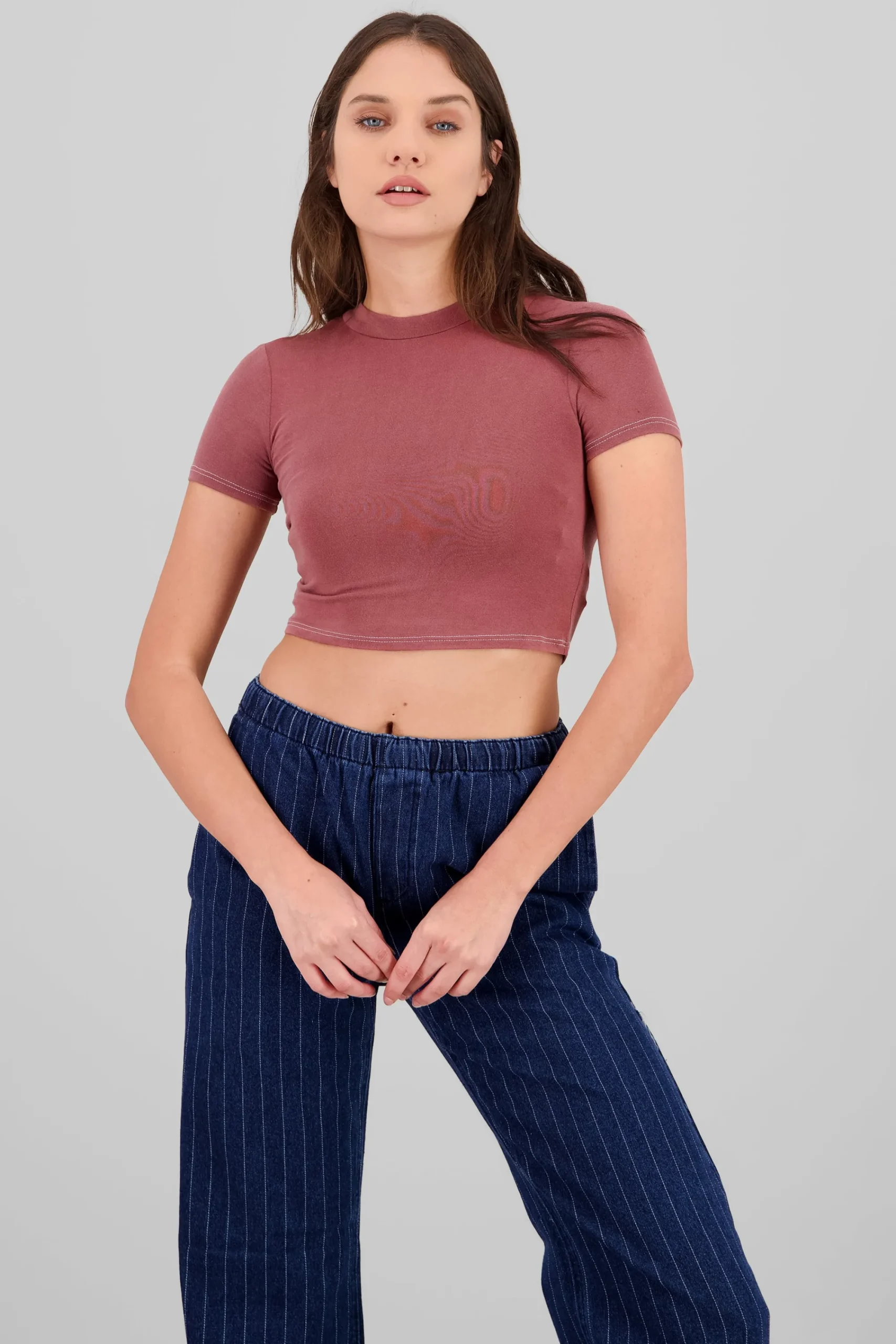 Shasa Neck Detail Short Sleeve Top