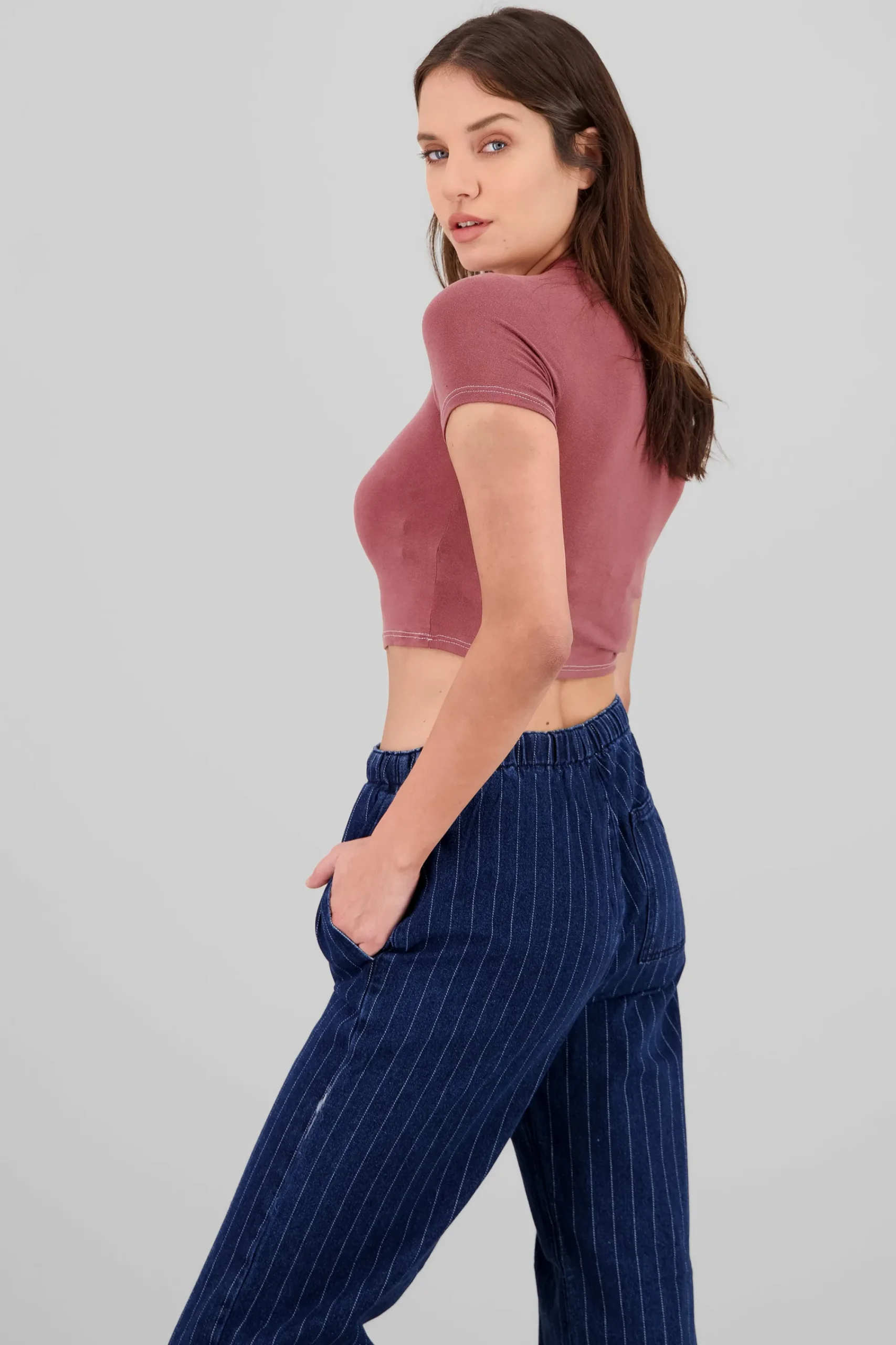 Shasa Neck Detail Short Sleeve Top
