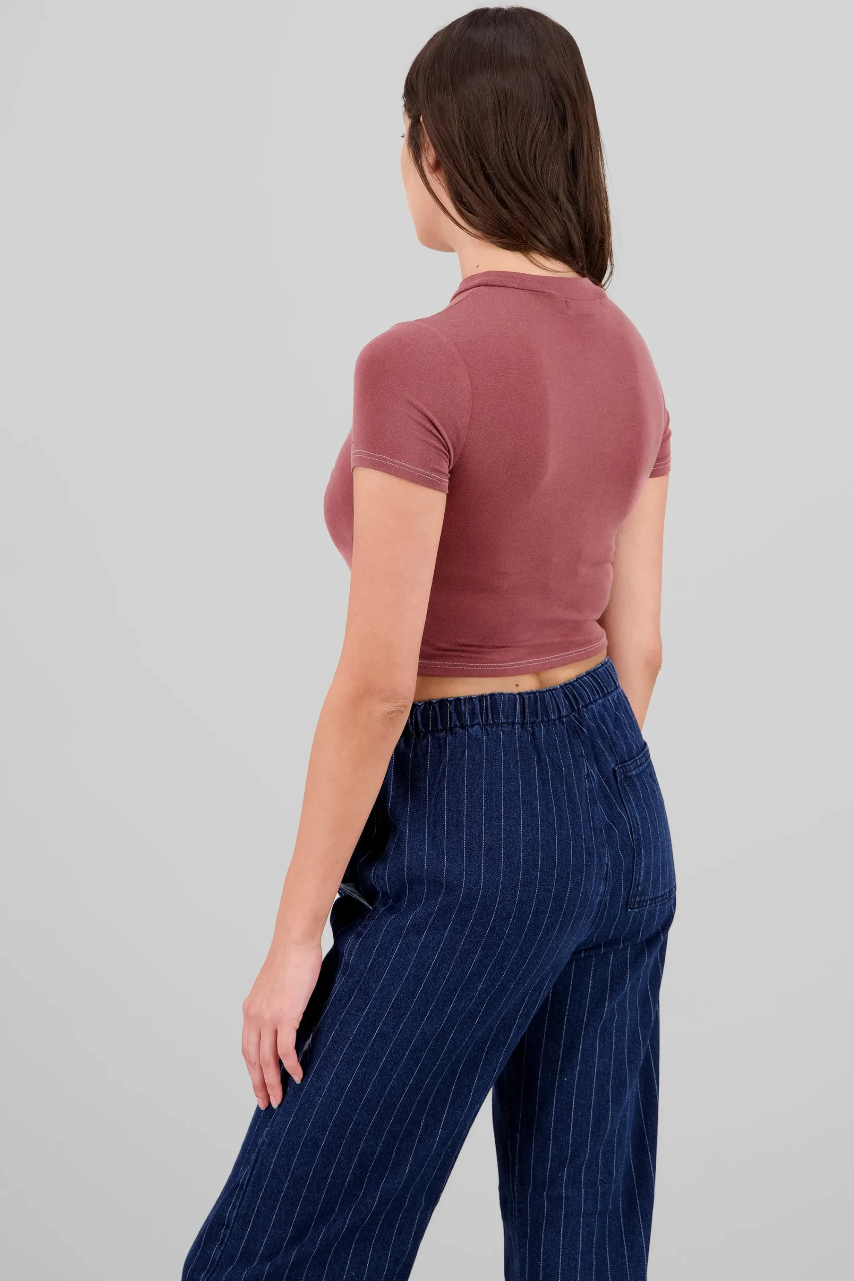 Shasa Neck Detail Short Sleeve Top