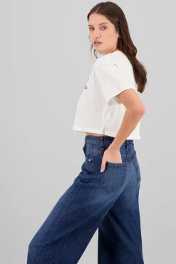Shasa New York print crop top