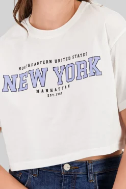 Shasa New York print crop top