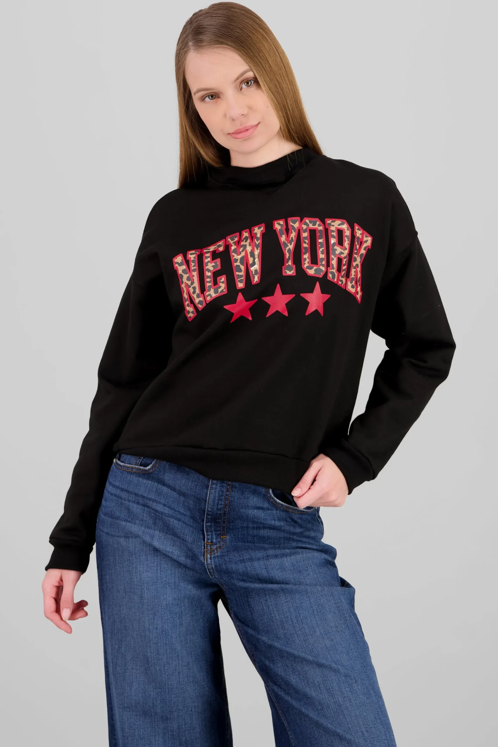 Shasa NY Animal Print Crewneck Sweatshirt