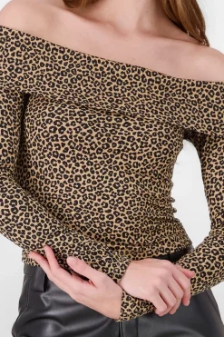 Shasa Off Shoulder Animal Print Top