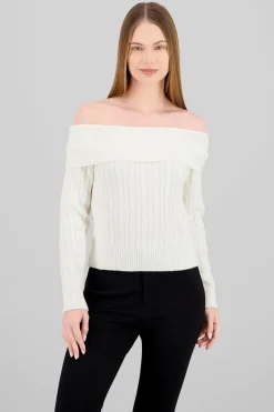 Shasa Off Shoulder Knit Sweater