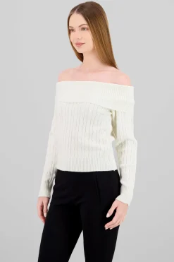 Shasa Off Shoulder Knit Sweater