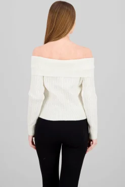 Shasa Off Shoulder Knit Sweater