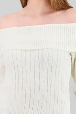 Shasa Off Shoulder Knit Sweater