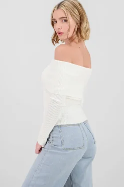 Shasa Off Shoulder Knit Sweater