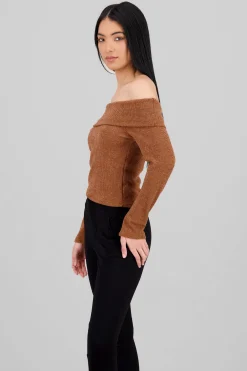 Shasa Off Shoulder Long Sleeve Top