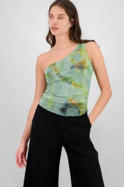 Shasa Off Shoulder Mesh Top