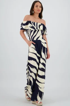 Shasa Off Shoulder Printed Jumpsuit