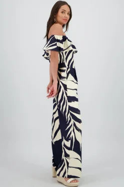 Shasa Off Shoulder Printed Jumpsuit