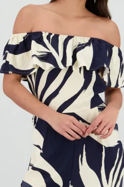 Shasa Off Shoulder Printed Jumpsuit