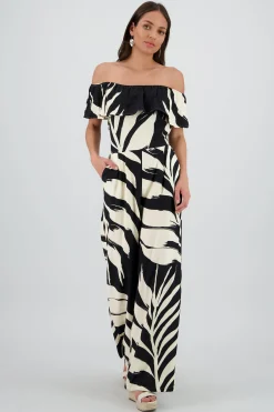 Shasa Off Shoulder Printed Jumpsuit