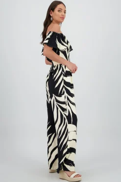Shasa Off Shoulder Printed Jumpsuit