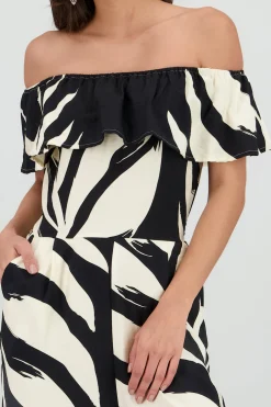 Shasa Off Shoulder Printed Jumpsuit