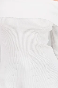 Shasa Off Shoulder Ribbed Knit Top