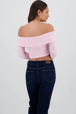 Shasa Off Shoulder Ribbed Top