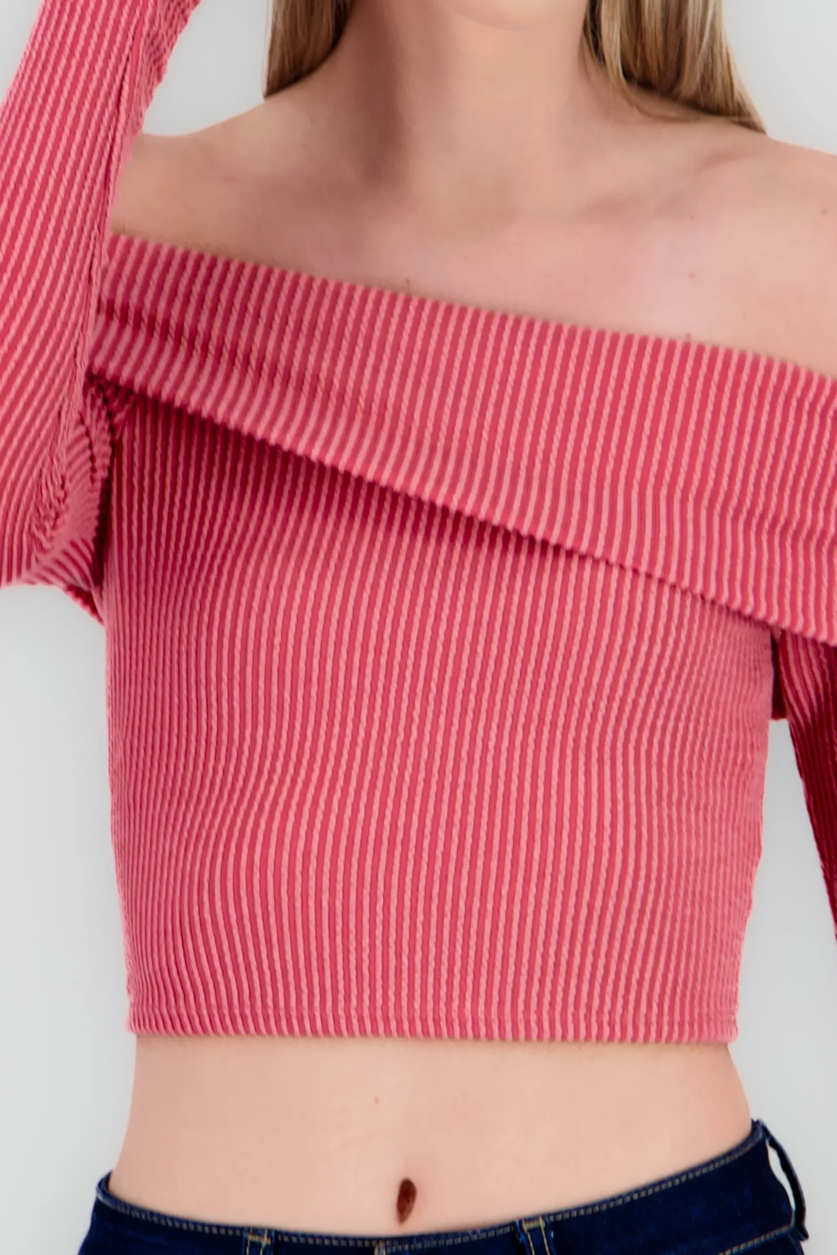 Shasa Off Shoulder Ribbed Top