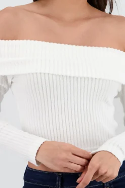 Shasa Off Shoulder Ribbed Top