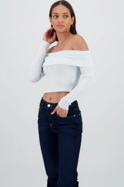 Shasa Off Shoulder Ribbed Top