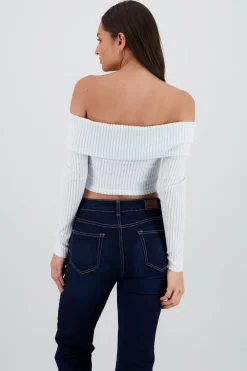 Shasa Off Shoulder Ribbed Top