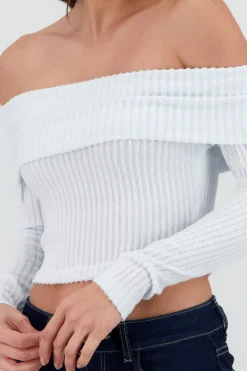 Shasa Off Shoulder Ribbed Top
