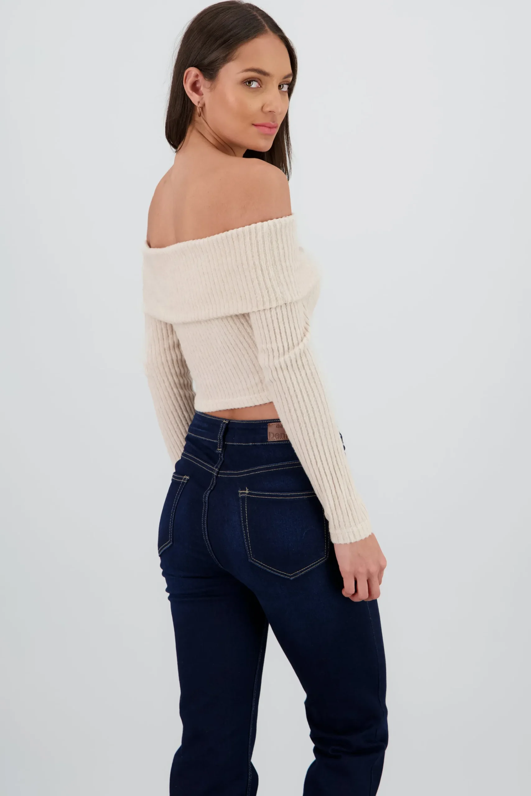 Shasa Off Shoulder Ribbed Top