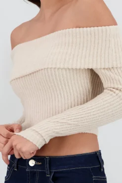 Shasa Off Shoulder Ribbed Top