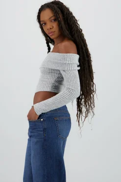 Shasa Off Shoulder Ribbed Top