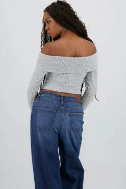 Shasa Off Shoulder Ribbed Top