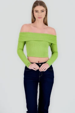 Shasa Off Shoulder Ribbed Top