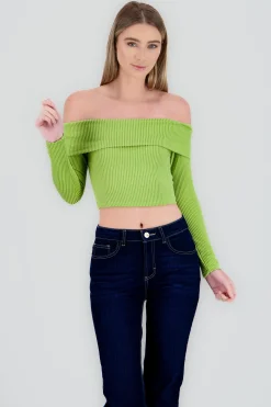 Shasa Off Shoulder Ribbed Top