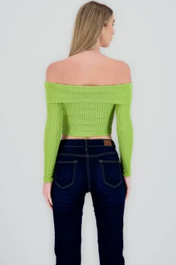 Shasa Off Shoulder Ribbed Top