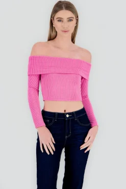 Shasa Off Shoulder Ribbed Top