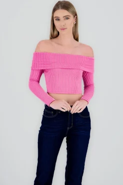 Shasa Off Shoulder Ribbed Top