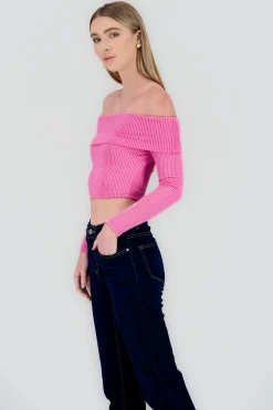 Shasa Off Shoulder Ribbed Top