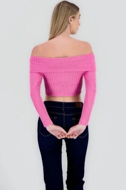 Shasa Off Shoulder Ribbed Top