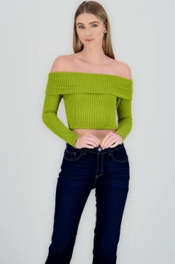 Shasa Off Shoulder Ribbed Top