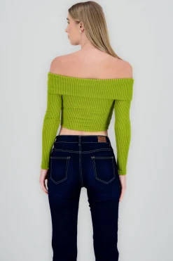 Shasa Off Shoulder Ribbed Top