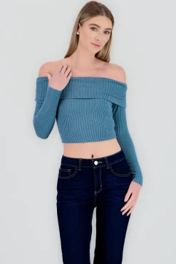 Shasa Off Shoulder Ribbed Top