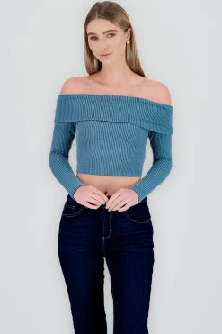 Shasa Off Shoulder Ribbed Top