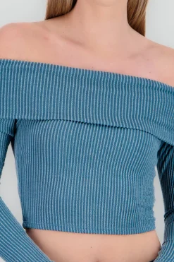 Shasa Off Shoulder Ribbed Top