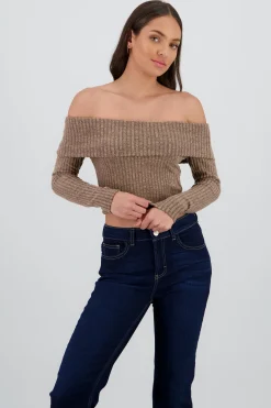 Shasa Off Shoulder Ribbed Top