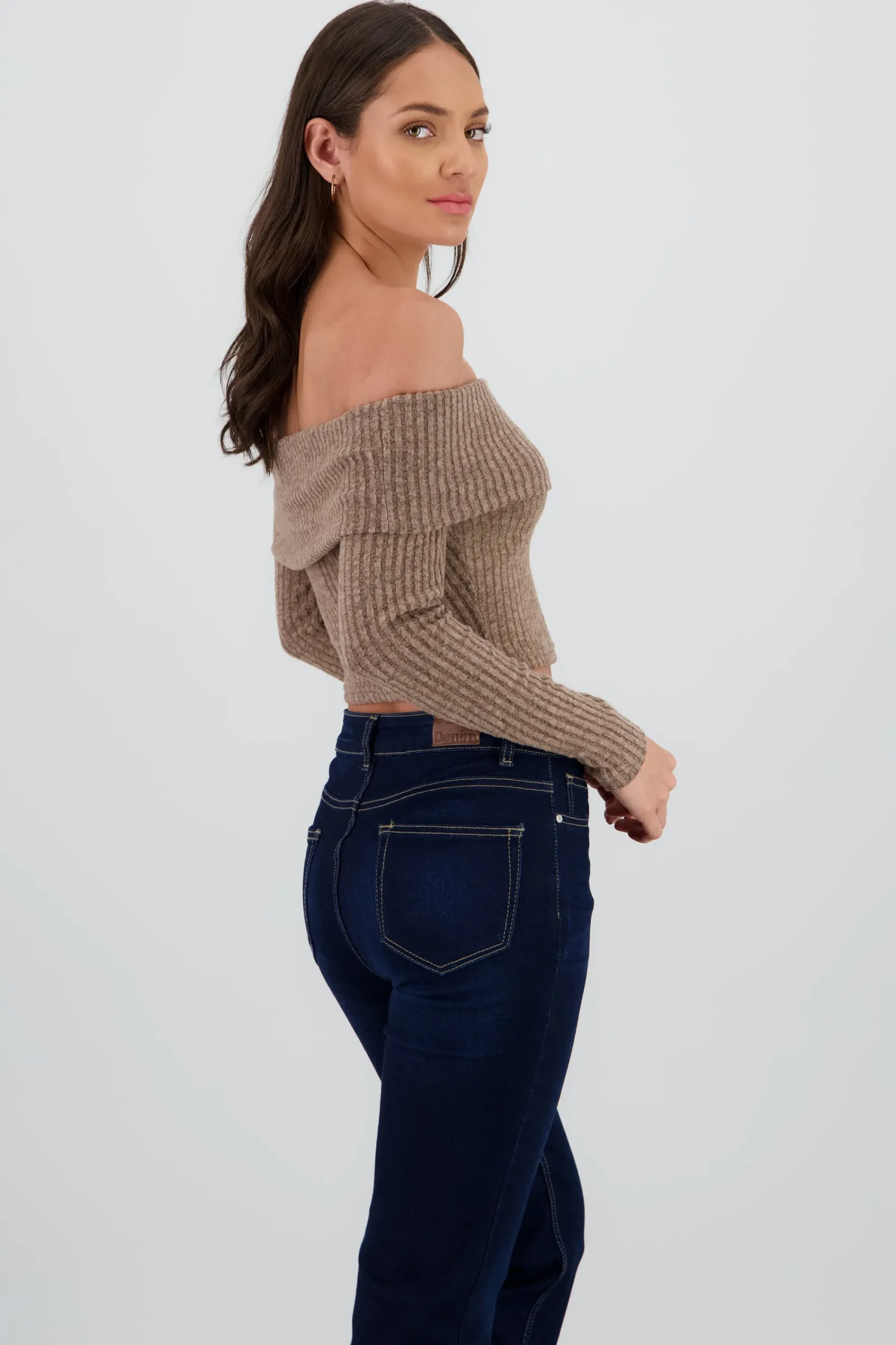 Shasa Off Shoulder Ribbed Top