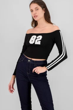 Shasa Off Shoulder Ribbed Top