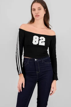 Shasa Off Shoulder Ribbed Top