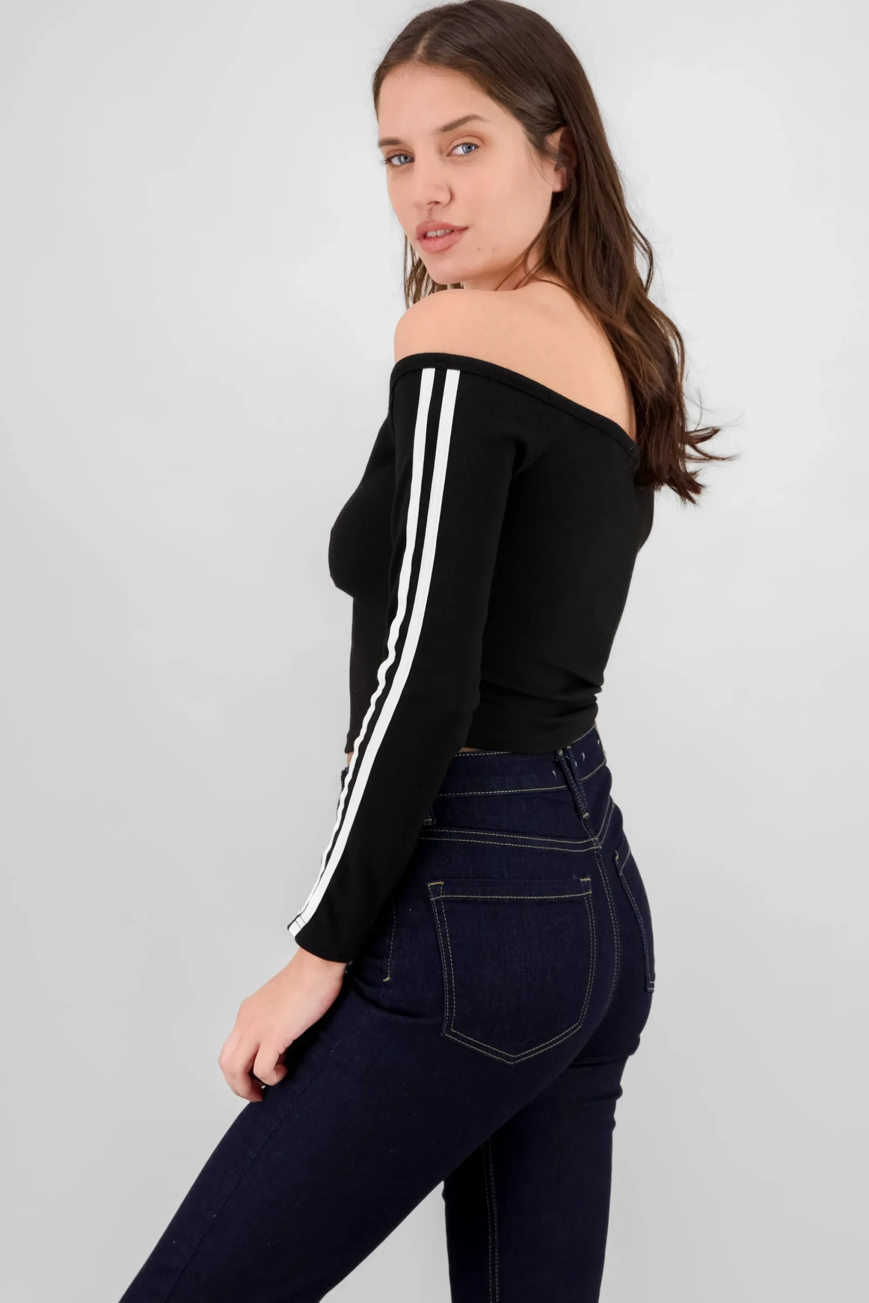Shasa Off Shoulder Ribbed Top